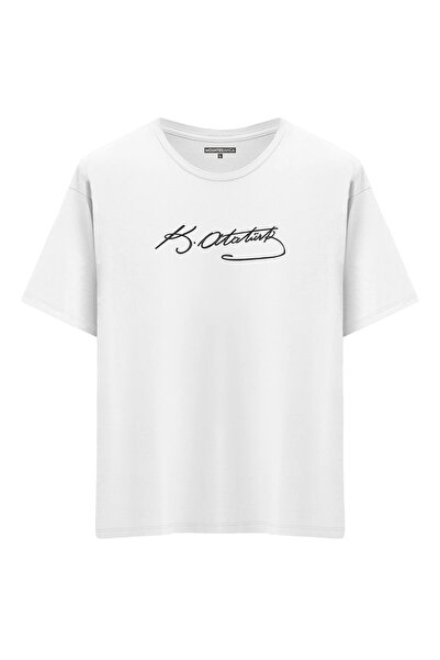 Mounte Bianca Unisex Mandala Atatürk Signature - Υπερμεγέθη μπλουζάκι