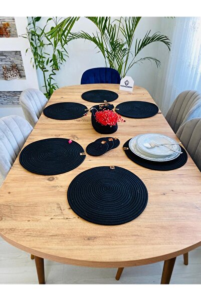 JÜTEX HOME 13-частова американска чиния за сервиране от юта - подложки и кошница