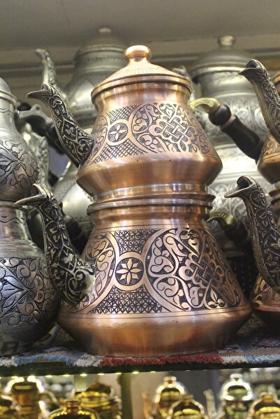 Zinnun Bakır Çaydanlık Selçuk Motif