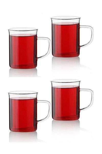 Balsa Grup 4 Pieces Luxury Thin Fire Resistant Borosilicate Glass Mug