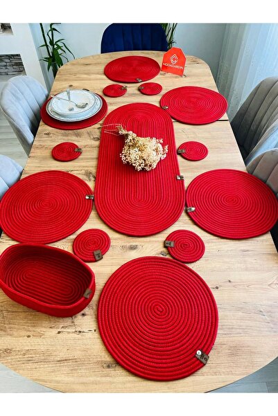 JÜTEX HOME Комплект подложки от слама от юта от 14 части - плъзгач, кошница и...