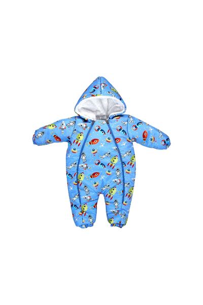 BIDI BIDI Astronot Baskılı Kışlık İçi Polarlı Erkek Bebek Mont Kozmonot