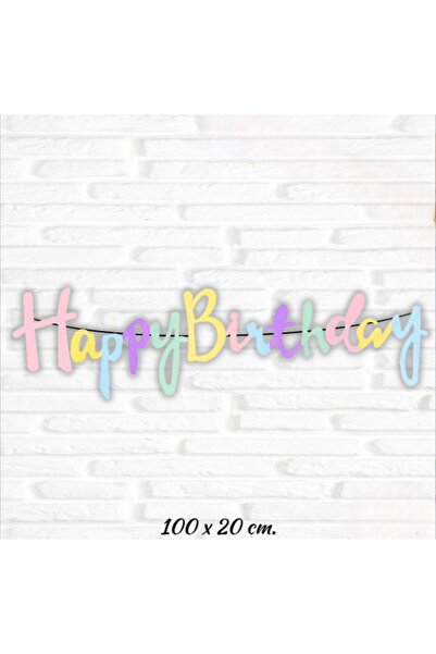 Öztürkpartievi Banner de zi de naștere elegant și colorat cu macaroane