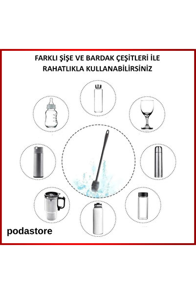 podastore Çok Amaçlı Kavanoz Biberon Ve Sürahi Temizleme Fırçası. Uzun Saplı.