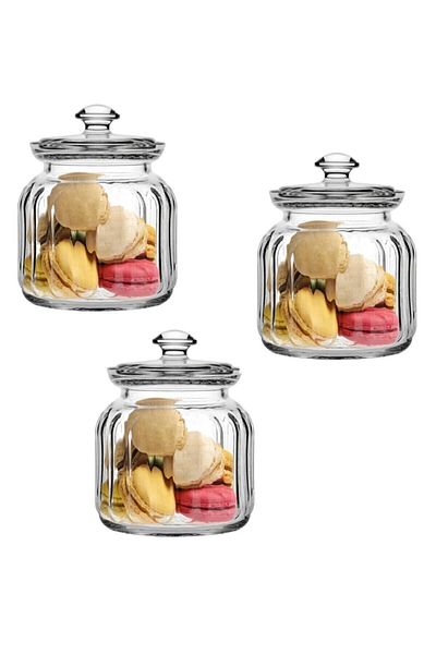 Paşabahçe Viva Glass Jar - Glass Storage Container 3 Pieces 900cc Fma05051 019oa