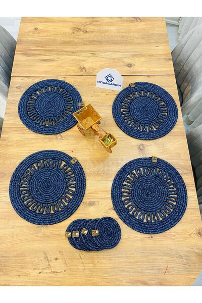 JÜTEX HOME 8 bucăți plăci și subțire din răchită de iută - serviciu american