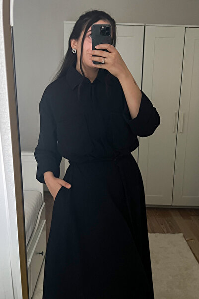 NN SISTER Oversize Siyah Gömlek