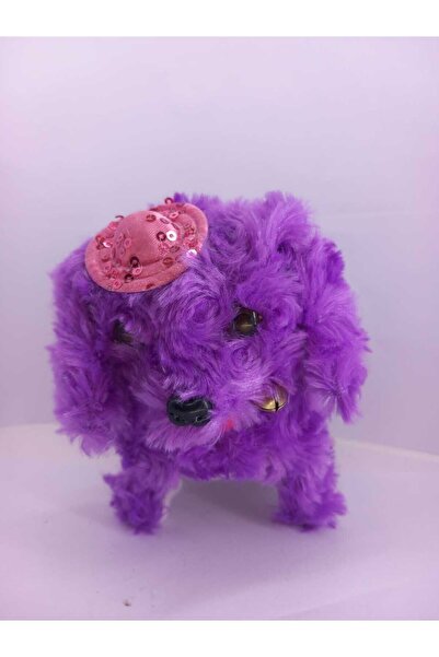 Şems Pazarlama Mor Yürüyen Havlayan Sevimli Pilli Peluş Köpek