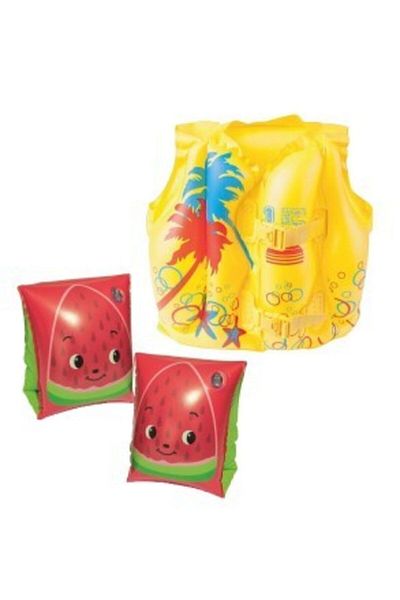 BESTWAY 09836 Children's Inflatable Vest and Watermelon Patterned Sleeve