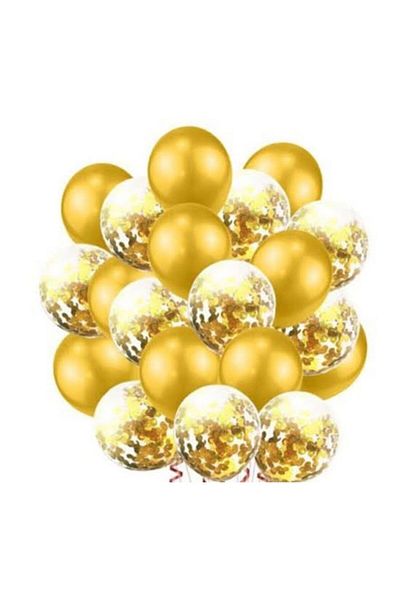Öztürkpartievi Gold Metallic Confetti Balloon 20 Pieces