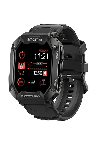 SmartMi Rugged Pro Akıllı Saat Siyah (tansiyon Ölçme, Bluetooth Arama, Hoparlör)