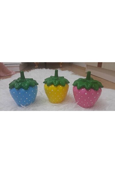 evdeki atölyem 3li Orta Boy Seramik Çilek Kavanoz Baharatlik