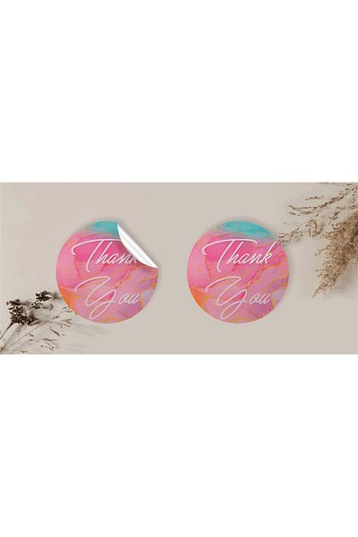 anka design 48 Pieces of Coated Sticker - Packaging and Shipping Label (4X4Cm) - Thank You