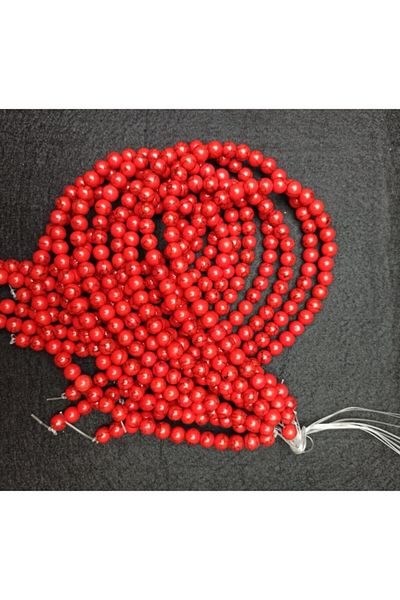 Yüksel Boncuk Σειρά πέτρας 8 mm Red Turquoise Crimping