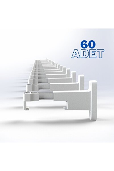 sebox Pratik Korniş Tutucu L Ayak Perde Rayı Duvara Montaj Aparatı - 60 Adet