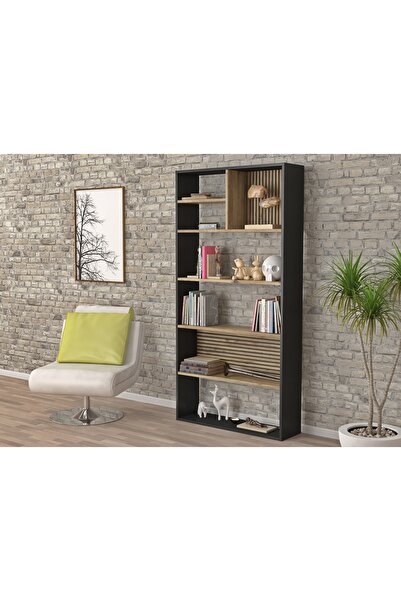 Sakura Ahşap Sakura rosso kitaplık-Wood siyah Atlantik çam -Minifiks Bağlantılı