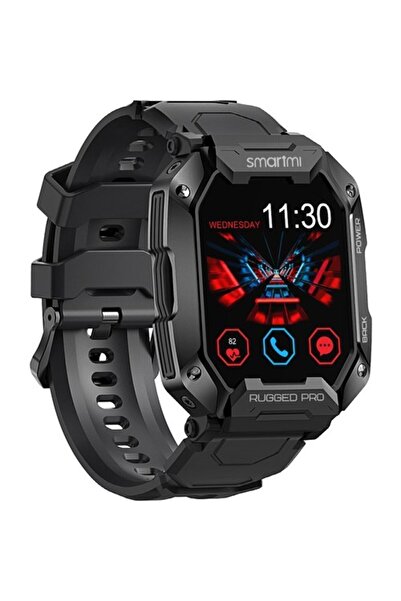 SmartMi Rugged Pro Akıllı Saat Siyah (tansiyon Ölçme, Bluetooth Arama, Hoparlör)