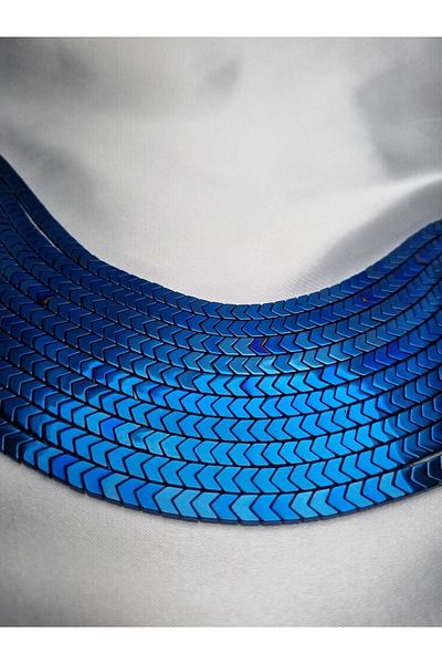 Yüksel Boncuk Σειρά από φυσική πέτρα 6x3 mm Sergeant Model Hematite (Navy Blue).