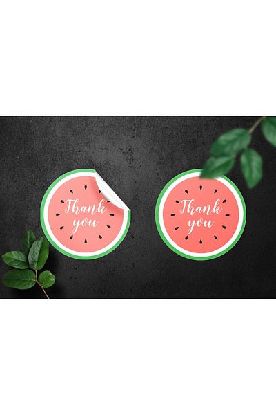 anka design 48 Pieces of Coated Sticker - Packaging and Shipping Label (4X4Cm) - Thank You