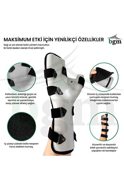 bgm Polycarbonate Stabilizer Relaxing Hand Wrist Splint - Right Hand Design