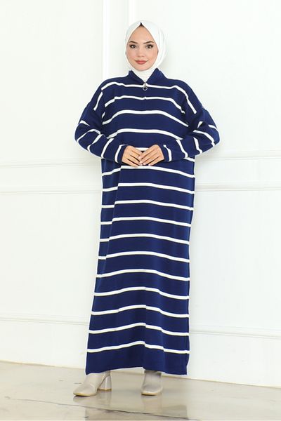 Bestenur Ersila Knitwear φόρεμα 1132 - Navy Blue