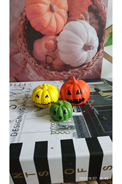 evdeki atölyem 3'lü Halloween bal kabağı biblo