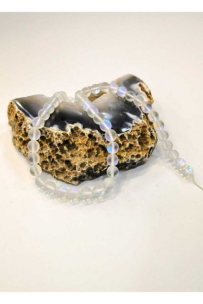 Yüksel Boncuk 8 Mm Thermal Quartz String Natural Metal