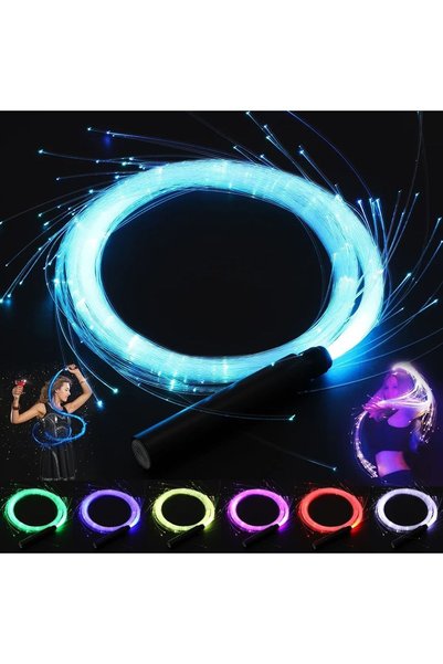 CeymSTecH LED Fiber optik sahne işık gösteri parti eğlence kırbaç USB şarj ed...