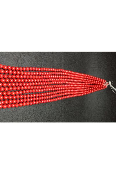 Yüksel Boncuk Σειρά πέτρας 8 mm Red Turquoise Crimping
