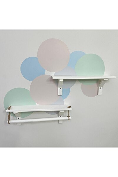 BİANNE ATÖLYESİ Bianneatölyesi Bebek Ve Çocuk Odası Için Ahşap Ipli Raf Beyaz