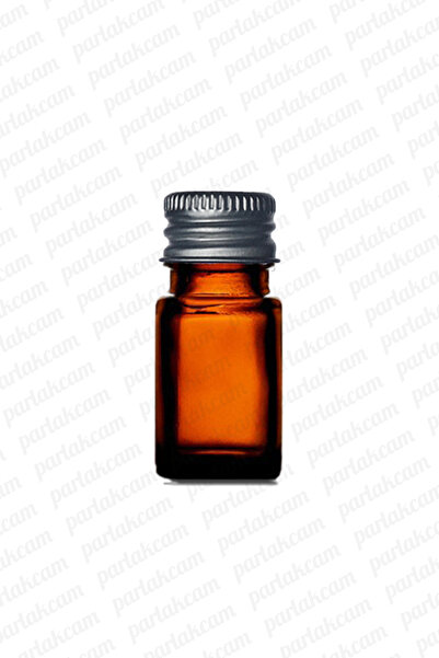 parlakcam 5ml Amber Kapaklı Şişe Numune Koku ve Esans İçin Uygun Cam Gümüş Me...