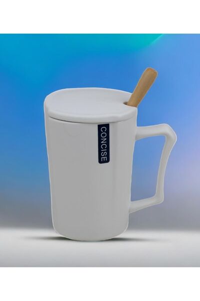 e-life shop كوب دافئ بتصميم رخامي مع غطاء وملعقة وكوب ترمس تحفيزي صغير سعة 33...