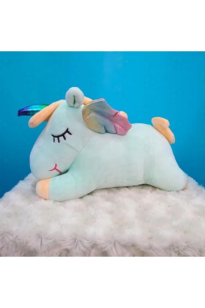 e-life shop Unicorn Figured Plush Toy with Horns - Star Wings, Cute Imported Fabric, 28 Cm.