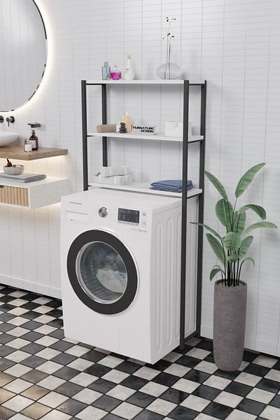 CMKStore Washing Machine Top Organizer Shelf Bathroom Cabinet Shelf Machine Top Cabinet Shelf White