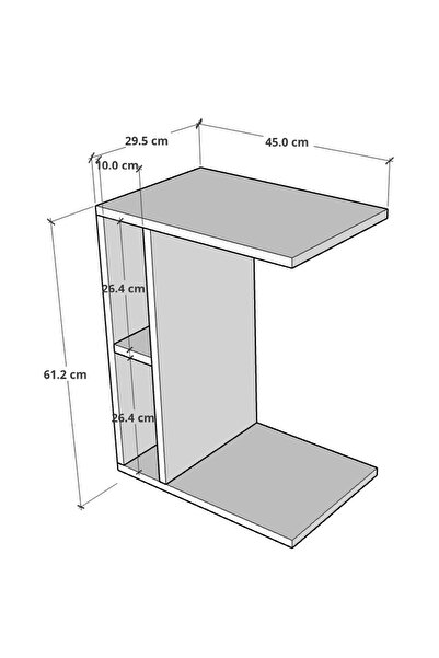 CMKStore C Yan Sehpa Tekerlekli Koltuk Kenarı Dergilik Sehpa Atlantik Çam