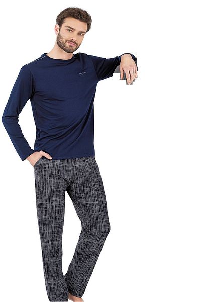Pierre Cardin 6065 Σετ ανδρικές πιτζάμες - Μακρυμάνικο, Crew Neck