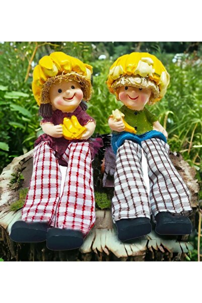 e-life shop Ayakları Sallanan Muz Kafalar Biblo Dekoratif Obje Hediyelik Ürün...