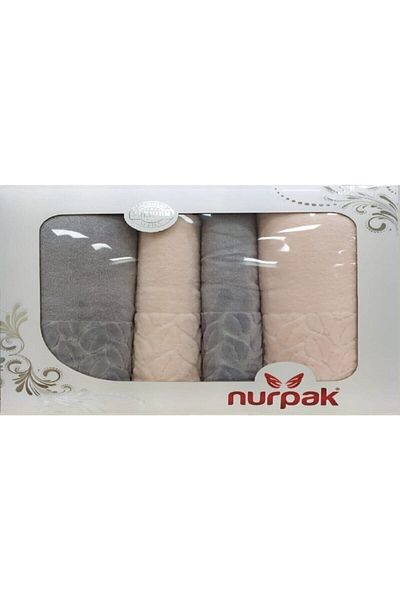 Nurpak Σετ Πετσέτες Μπάνιου Hazal - 4 Τεμάχια - Συλλογή Eltex Home