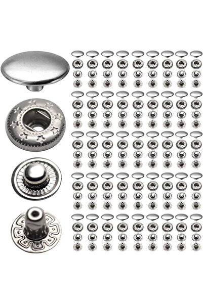 ŞF Şeref Fermuar Çıtçıt Düğme Alfa 15mm 60 Set Nikel (240 PARÇA)