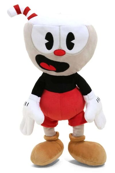 e-life shop Ithal Kumaş Fincan Kafalar Cuphead Veya Mugman Figür Peluş Oyuncak Oyun & Uyku Arkadaşı 25 Cm.