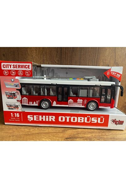 CITY BUS TOY WITH SOUND AND LIGHT DOORS OPENING RED CITY BUS PASSENGER BUS UNBREAKABLE