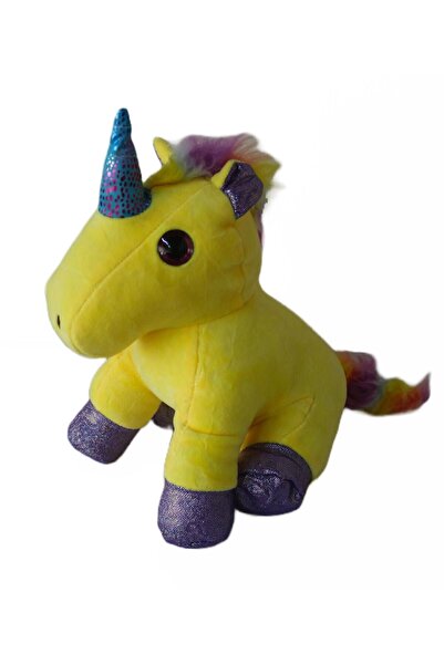e-life shop Ithal Kumaş Sevimli Camgöz Boynuzlu Pegasus Unicorn Figür Peluş Oyuncak Oyun & Uyku Arkadaşı 28 Cm.