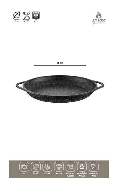 Amboss 36 Cm Wide Fireproof and Non-stick Aluminum Pan - Black