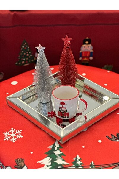 Tuna Dekor Ayna Tepsi Gümüş Renk