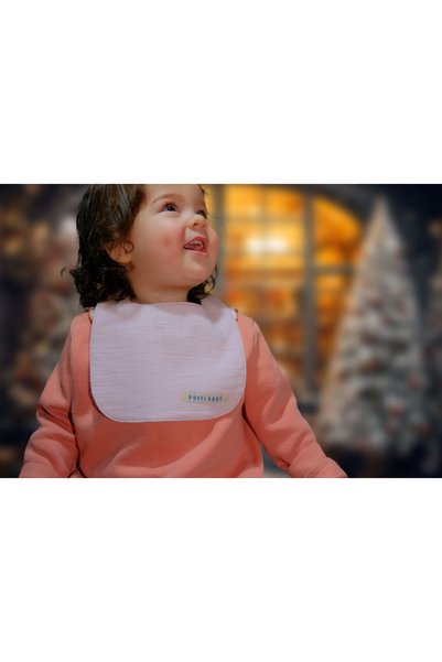 poffibaby Liquid Proof Double Layer Muslin U Type Food and Drool Bib with 100% Cotton Mat Oeko-tex Certified