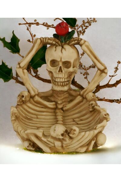 e-life shop Gotik Stil Gerçekçi Tasarım Kurukafa İskelet Küllük Şekerlik Anah...