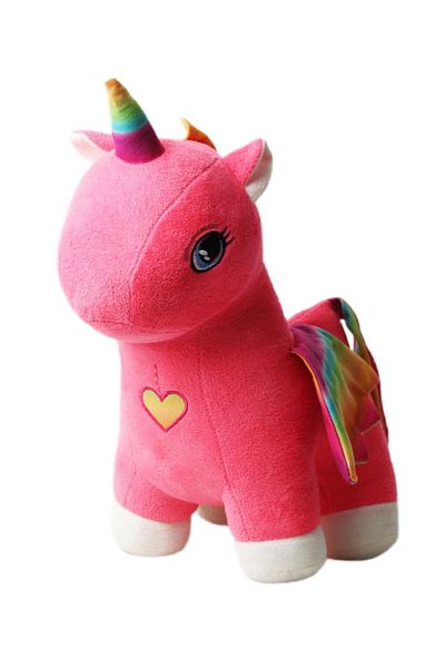 e-life shop Unicorn Pegasus Horse Figured Plush Toy with Rainbow Pattern Imported Fabric - Sleep & Playmate, Large Size