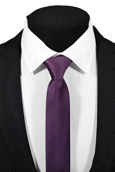 BLC Basic Line Co. Advantage de 4 - Set de cravate și batiste extra subțiri de 4 cm, negru, verde, prune, burgundy