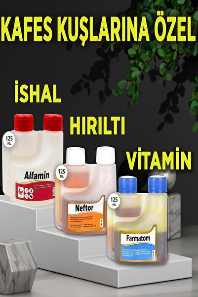 Royal 3lü Set Kuşlar Için Farmatom Vitamin Alfamin Ishal Neftor Hırıltı Seti ...