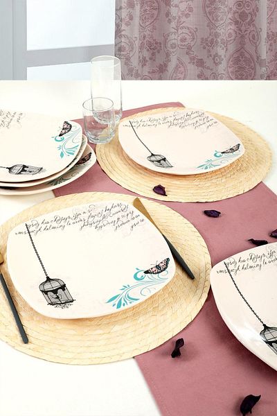 Keramika Retro Serving Plate 27 Cm 6 Pieces